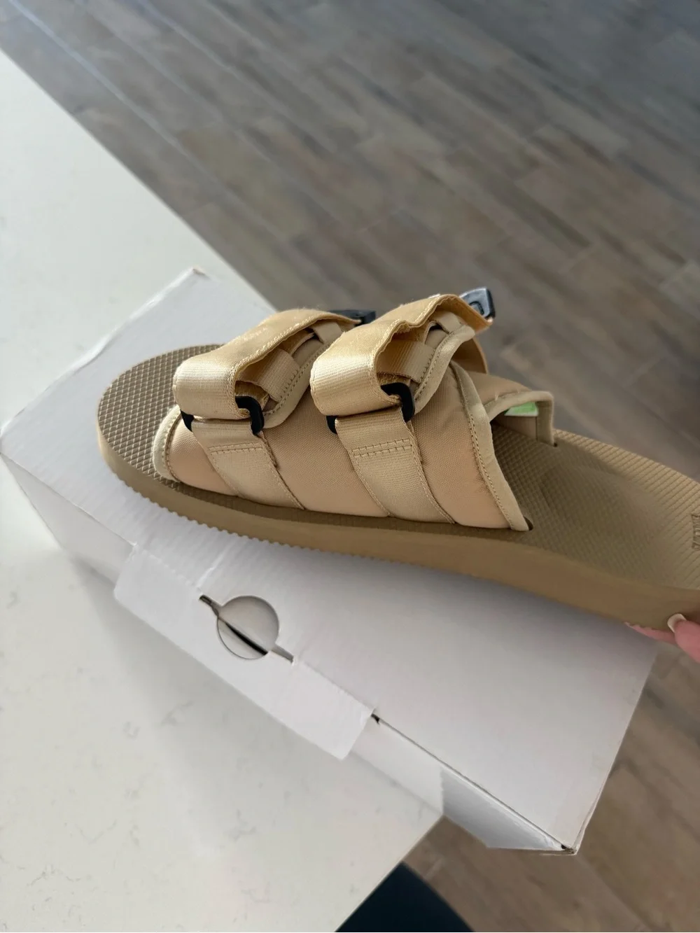 Suicoke Beige Double-Strap Slide Sandals